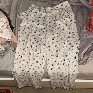 Primark White Floral Pajama Pants